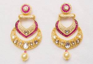 Exquisite Kundan CZ Pearl Earring