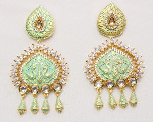 Fusion C-Green Peacock Design Earring