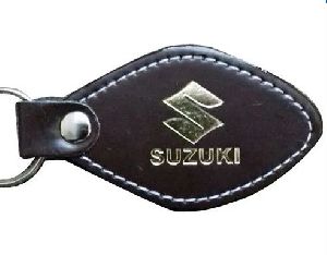 Engraved Leather Keychain