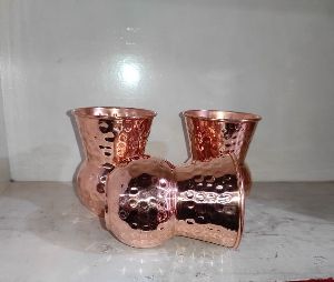 Copper Dholak Glass Set