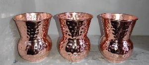 Copper Hammered Glass Set