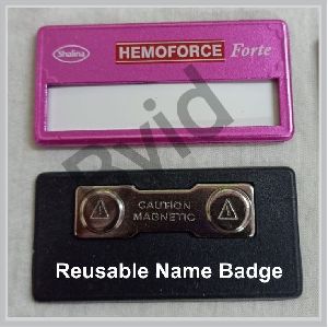 Reusable Name Badge Metallic