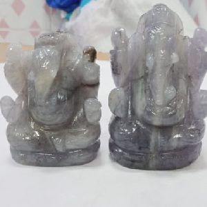 Iolite Stone Ganesha Statue