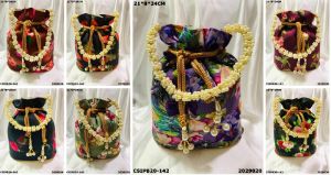 Ethnic Floral Print Potli Bag