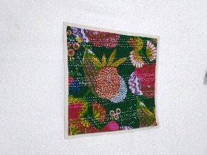 Flower Print Kantha Cushion Cover