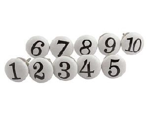 Numbers Ceramic Knob