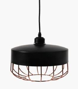 Black & Copper Finish Wire Cage Hanging Pendant Lamp