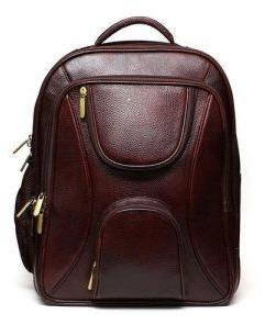 Brown Leather Laptop Backpack