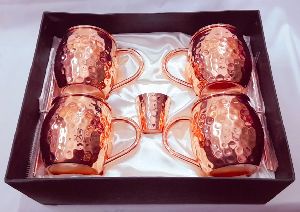 Copper Mule Hammered C Handle Mug