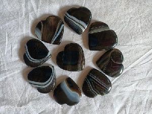 agate heart shaped stone beads