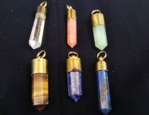 Pencil Crystal Tiger Lapis Sodalite Rose Quartz Pendant