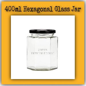 400ml Hexagon Glass Jar