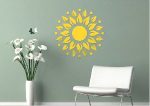 3D Acrylic Sunshine Golden Mirror Wall Sticker