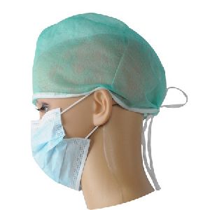 DISPOSABLE SURGICAL CAP WITH TIE