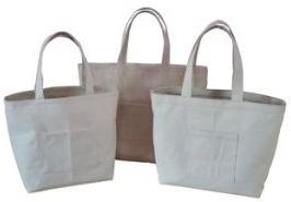 Jute & Canvas Reversible Tote Bag