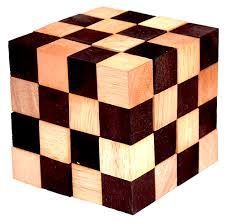 Wooden Snake Cube Puzzle