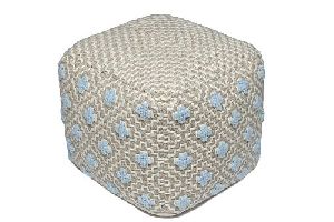 Handwoven Woollen Pouf With Polystyrene Bead Filling