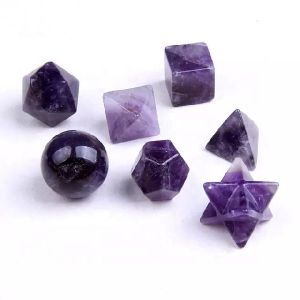 Amethyst 7 Stones Sacred Geometry Set