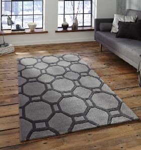 Hand Tufted Ombre Grey Silver Rug