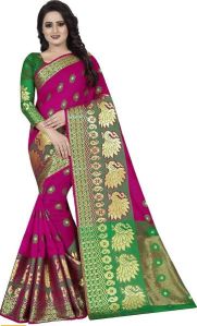 kanjivaram style banarasi cotton silk sarees