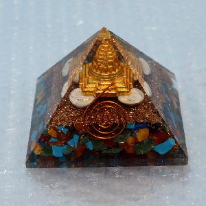 Orgonite Shri Yantra Pyramid with Shivas Eye