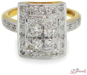 Diamond Engagement Square Ring For Women's