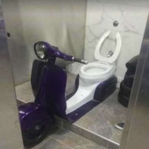 Blue Scooter Toilet Pot