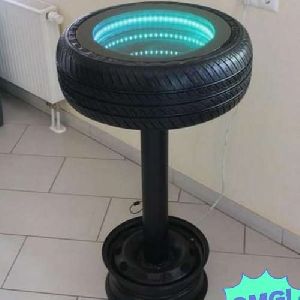 Tire Stool with LED Light