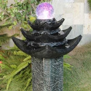 Black Stone Sculpture Fountain