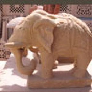 Teak Stone Elephant Statue