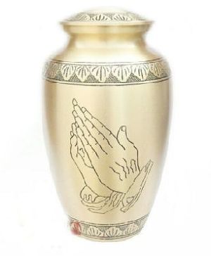 BRASS ADULT CREMATION URN WITH LIGHT PEWTER PLATED FINISH