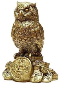 FENGSHUI OWL STATUE ON FENG SHUI COINS