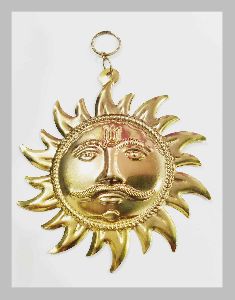 GOLDEN METAL SUN SYMBOL (SIZE 6.5 INCHES)