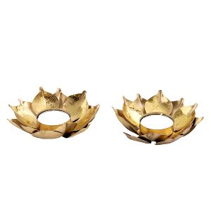 LOF Metal Lotus Light Holder Pack of 2