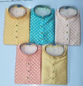 Men's Cotton Blend Kurta With Churidar