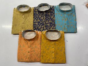 Men's Floral Print Kurta With Churidar