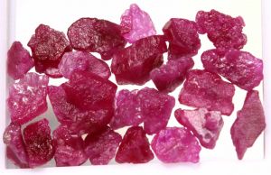 natural rough mozambique ruby gems