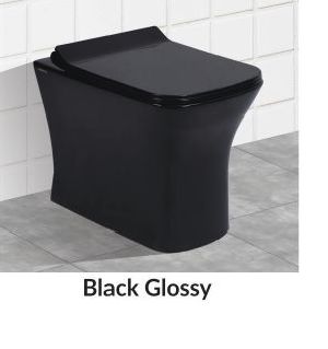 Black Glossy Camry Printed Floor Mount Closet