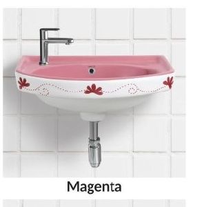 Magenta Vitrosa Half 18X12 Inch Pedestal Wash Basin