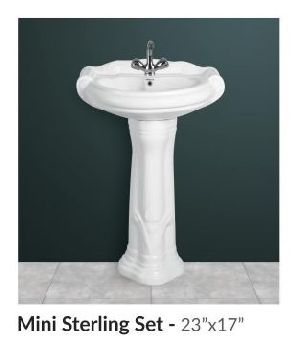 Mini Sterling Set Plain Pedestal Wash Basin