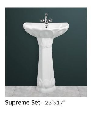Supreme Set Plain Pedestal Wash Basin