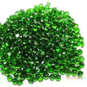 Chrome Diopside Faceted Round Gemstone
