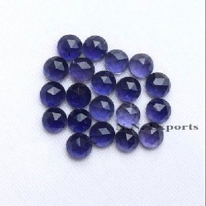 Iolite Rose Cut Round Gemstones