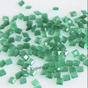 Green Onyx Faceted Square Gemstone