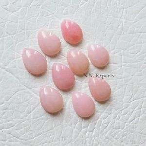 Pink Opal Cabochon Pear Gemstone