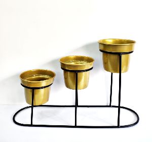 CHEAP AND BEST BLACK AND GOLD IRON POT STAND