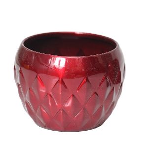 FANCY HAMMERED TROPICAL RED POWDER COATED FINISHED TABLE TOP MINI PLANTER FOR HOME AND OFFICE