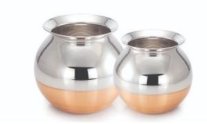 Copper Stainless Steel Pongal Pot