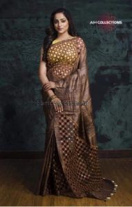 Cutwork tussar silk saree