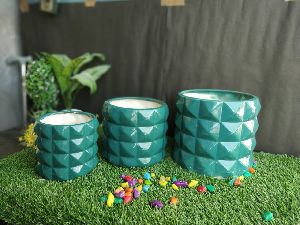 Ceramic Diamond Pattern Flower Pot
